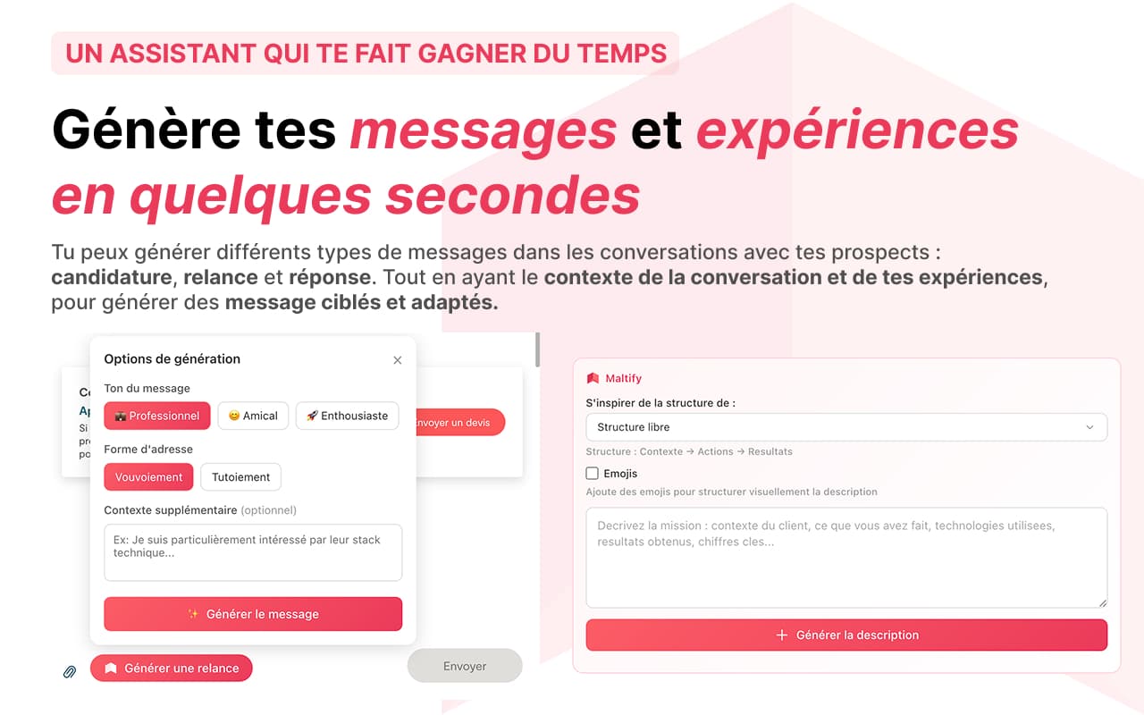 Génération de messages & expériences